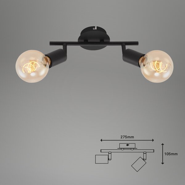 BRI 2868-025 Bodové svítidlo 27,5 cm 2x E27 60W černá - BRILONER