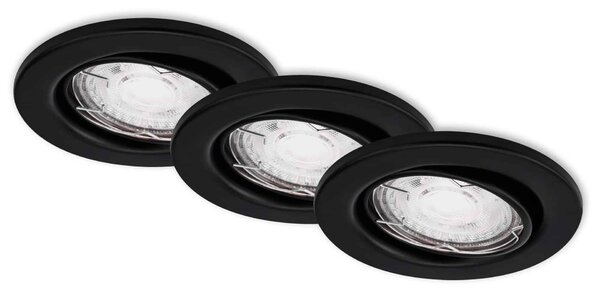 BRILONER 3ks LED vestavné svítidlo, pr. 8,6 cm, 5 W, černá BRI 7147-035