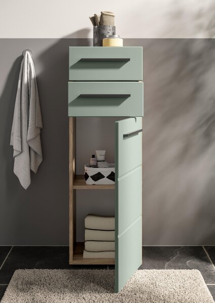 MIDI SKŘÍŇKA, barvy dubu, rákosová zelená, 34/104/31 cm MID.YOU - Koupelnové série, Online Only