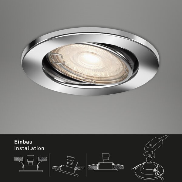 BRI 7147-038 3ks LED vestavné svítidlo, pr. 8,6 cm, 5 W, chrom - BRILONER