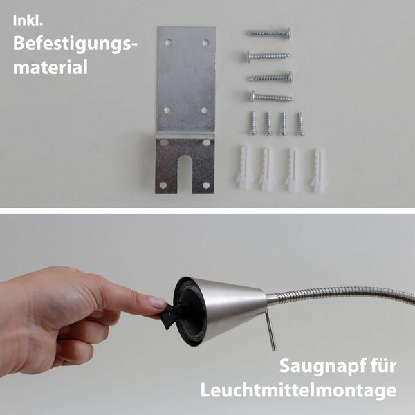 BRILONER Flexibilní nástěnné svítidlo 40,3 cm 1xGU10 5W 400lm matný nikl BRI 2080012