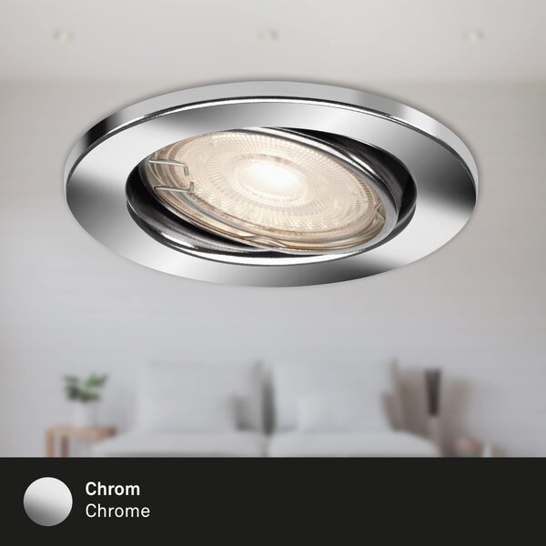 BRI 7147-038 3ks LED vestavné svítidlo, pr. 8,6 cm, 5 W, chrom - BRILONER