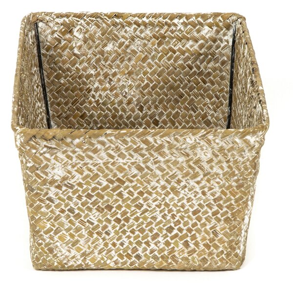 Úložný košík Compactor KITO - ručně pletený, 30 x 20 x 13 cm, béžový