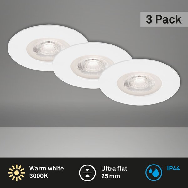 BRI 7046-036 3ks sada LED vestavné svítidlo, pr. 9 cm, 5 W, bílé - BRILONER