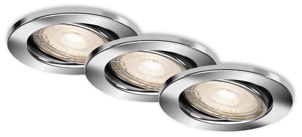 BRI 7147-038 3ks LED vestavné svítidlo, pr. 8,6 cm, 5 W, chrom - BRILONER