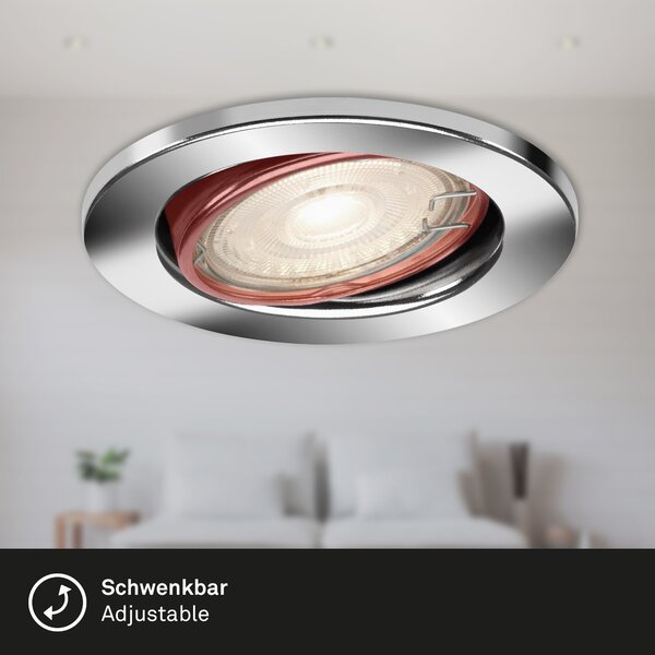 BRI 7147-038 3ks LED vestavné svítidlo, pr. 8,6 cm, 5 W, chrom - BRILONER