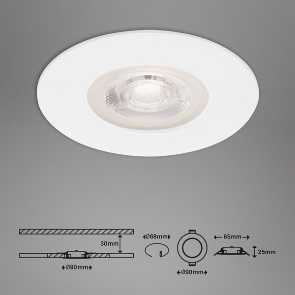 BRI 7046-036 3ks sada LED vestavné svítidlo, pr. 9 cm, 5 W, bílé - BRILONER