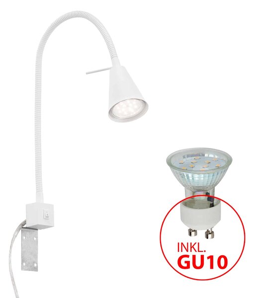 BRILONER Flexibilní nástěnné svítidlo 40,3 cm 1xGU10 5W 400lm bílé BRI 2080016