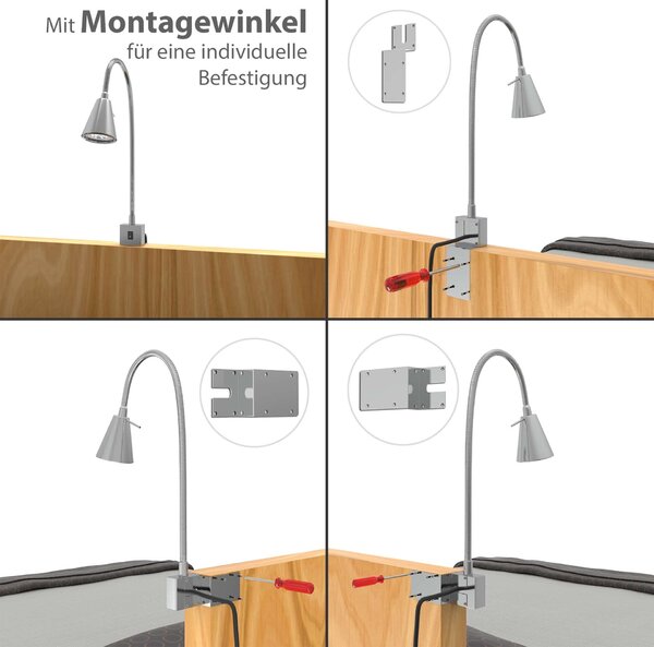 BRILONER Flexibilní nástěnné svítidlo 40,3 cm 1xGU10 5W 400lm matný nikl BRI 2080012