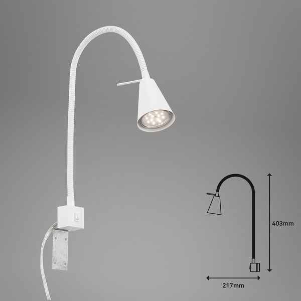 BRILONER Flexibilní nástěnné svítidlo 40,3 cm 1xGU10 5W 400lm bílé BRI 2080016