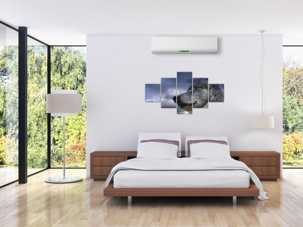 Obraz - Vlčí hlava (125x70 cm)