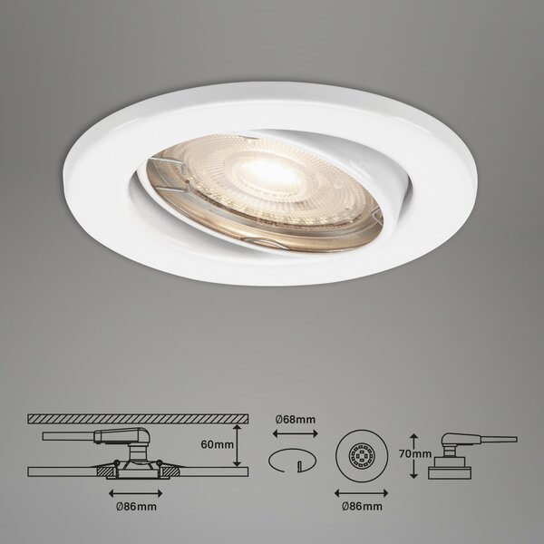 BRI 7147-036 3ks LED vestavné svítidlo, pr. 8,6 cm, 5 W, bílé - BRILONER