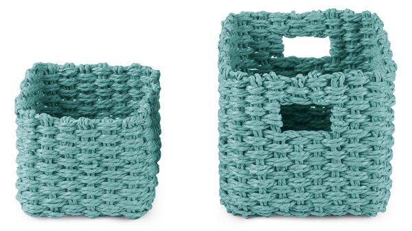 Set pletených košíků Compactor Lisou, 2 dílný - zelený AQUA