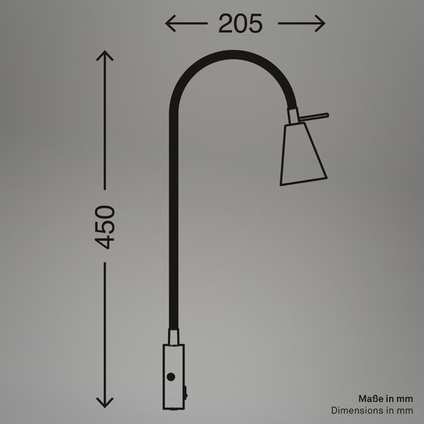 BRILONER Flexibilní nástěnné svítidlo 45 cm 1xGU10 5W 400lm matný nikl BRI 2082012