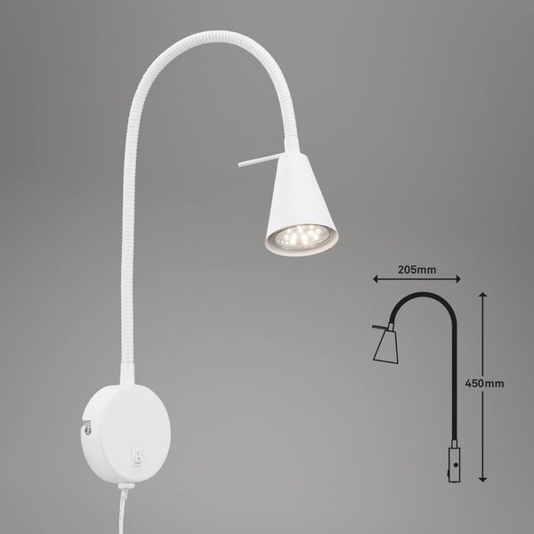 BRILONER Flexibilní nástěnné svítidlo 45 cm 1xGU10 5W 400lm bílé BRI 2082016