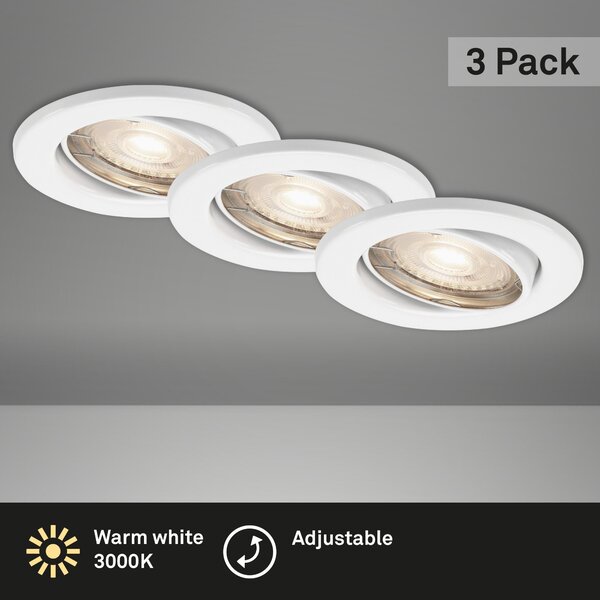 BRI 7147-036 3ks LED vestavné svítidlo, pr. 8,6 cm, 5 W, bílé - BRILONER