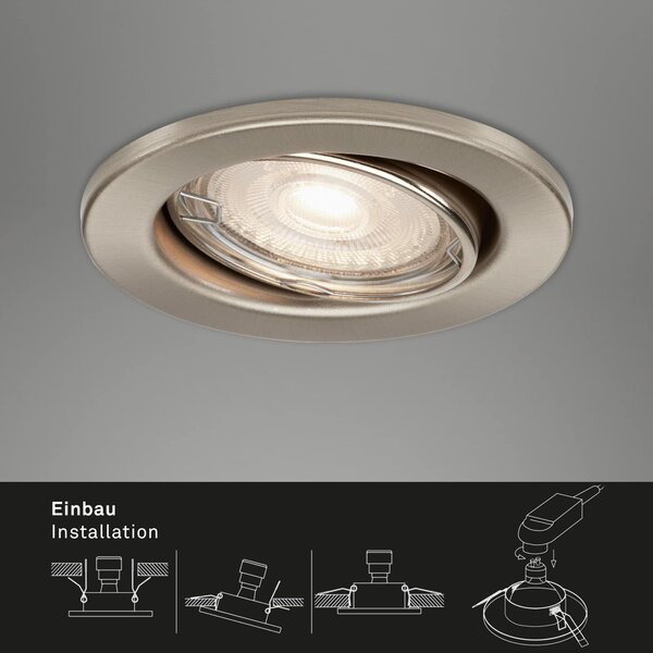 BRI 7147-032 3ks sada LED vestavné svítidlo, pr. 8,6 cm, 5 W, matný nikl - BRILONER