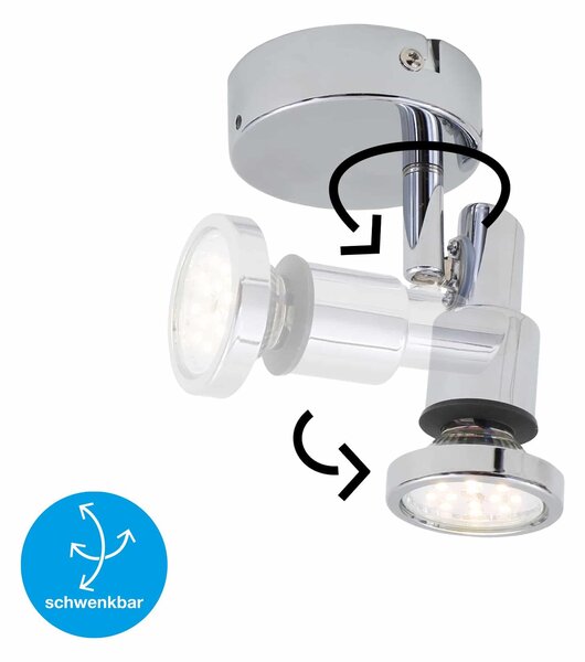BRILONER LED bodové svítidlo pr. 8 cm 1xGU10 4,8W 400lm chrom BRI 2992-018