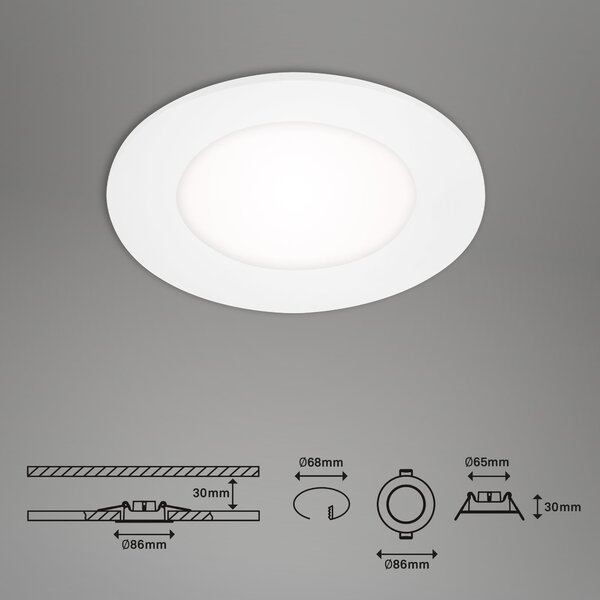 BRI 7125-436 AKCE - 3ks sada LED vestavná svítidla pr. 8,6 cm 3x 3W bílé - BRILONER