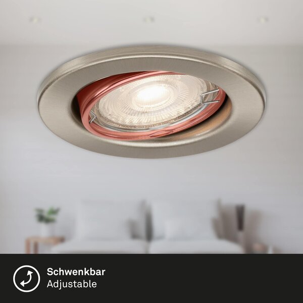BRI 7147-032 3ks sada LED vestavné svítidlo, pr. 8,6 cm, 5 W, matný nikl - BRILONER
