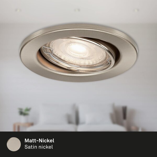 BRI 7147-032 3ks sada LED vestavné svítidlo, pr. 8,6 cm, 5 W, matný nikl - BRILONER