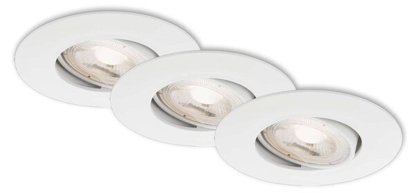 BRI 7146-036 3ks sada ultraploché LED vestavné svítidlo, pr. 9 cm, 5 W, bílé - BRILONER