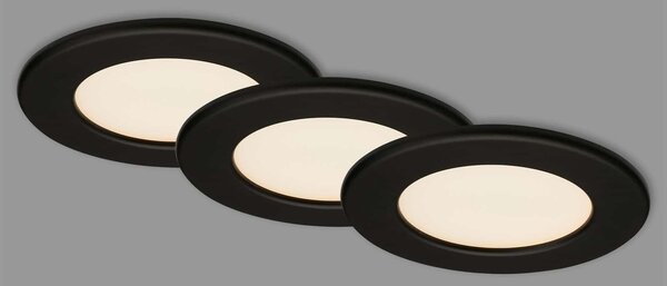 BRI 7053-035 3ks sada LED vestavné svítidlo, pr. 11,5 cm, 6 W, 650 lm, černá - BRILONER