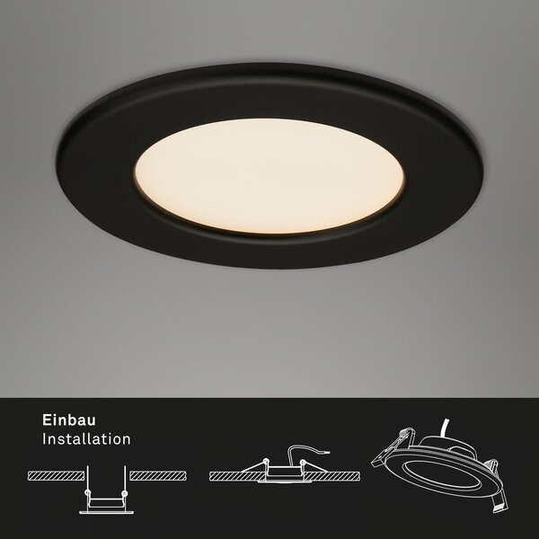 BRI 7053-035 3ks sada LED vestavné svítidlo, pr. 11,5 cm, 6 W, 650 lm, černá - BRILONER