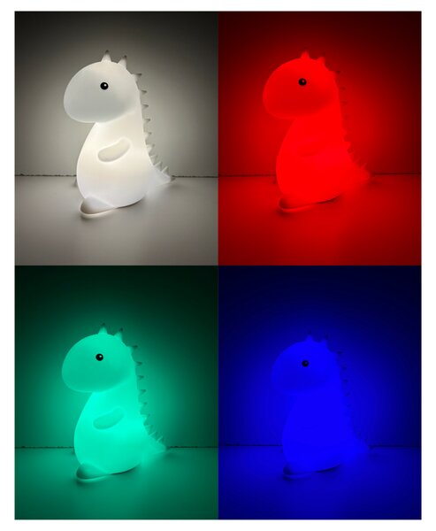 Dětská noční lampa DINO bílá