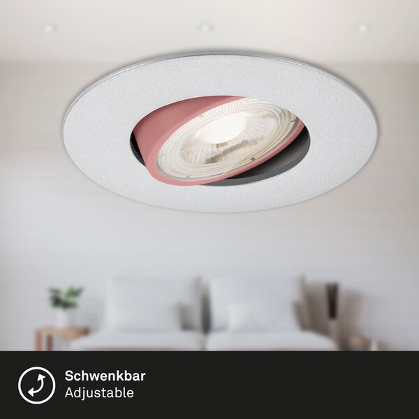 BRI 7146-034 3ks sada ultraploché LED vestavné svítidlo, pr. 9 cm, 5 W, matný chrom - BRILONER