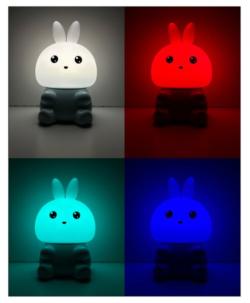 Dětská noční lampa BONNY bílá/modrá