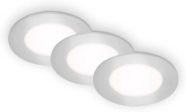 BRI 7125-434 LED vestavná svítidla 3ks sada, pr.8,6 cm, 3x LED, 3 W, 350 lm, matný chrom - BRILONER