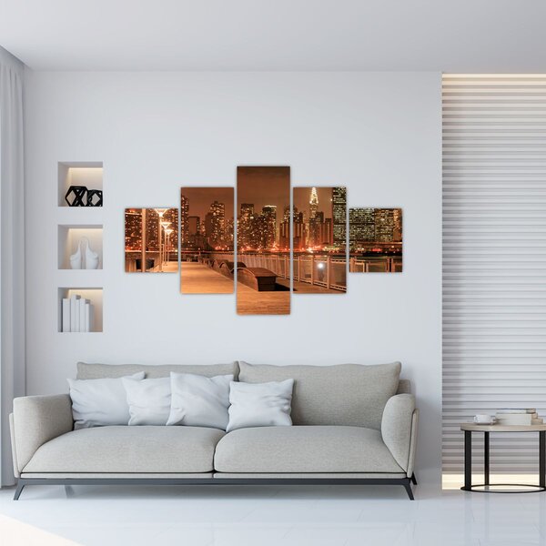 Obraz - Noční město (125x70 cm)
