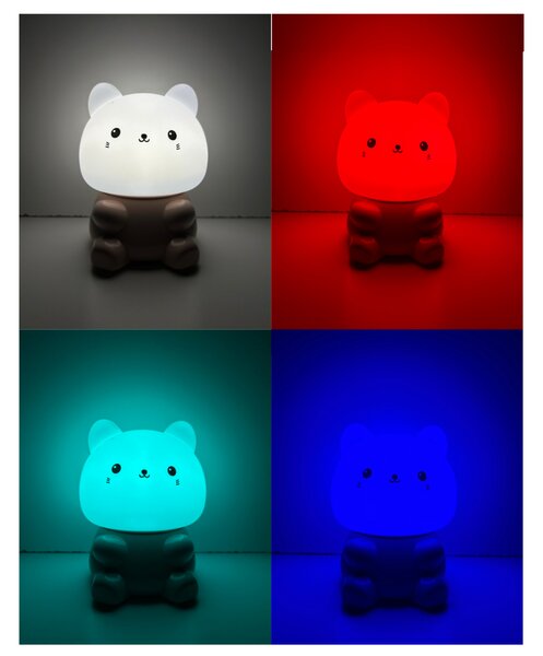 Dětská noční lampa CAT bílá/růžová