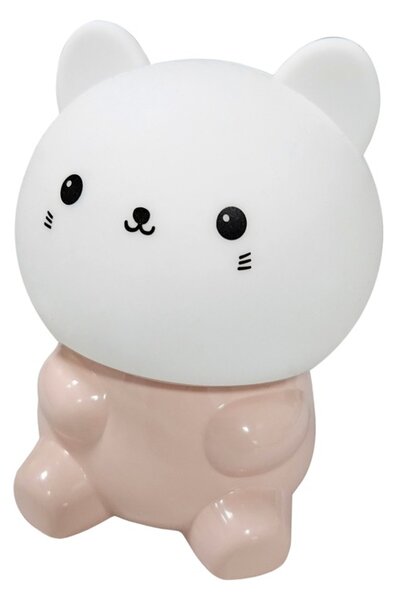 Dětská noční lampa CAT bílá/růžová