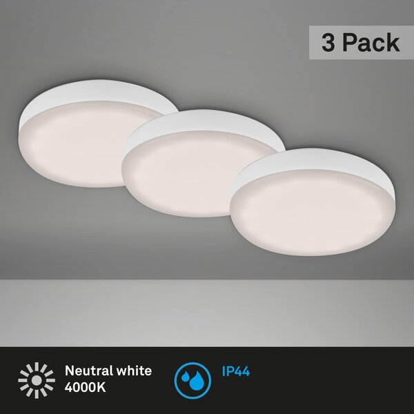 BRI 7061-436 3ks sada LED vestavné svítidlo, pr. 7,5 cm, 3 W, 350 lm, bílé - BRILONER