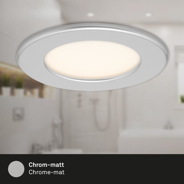 BRI 7053-034 3ks sada LED vestavné svítidlo, pr. 11,5 cm, 6 W, matný chrom - BRILONER