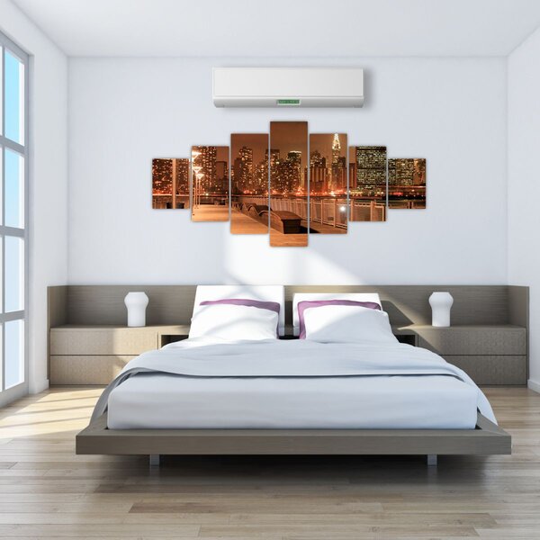 Obraz - Noční město (210x100 cm)
