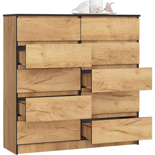 Ak furniture Komoda Kuba 120 cm dub craft zlatý
