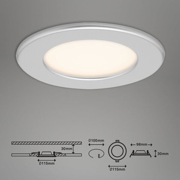 BRI 7053-034 3ks sada LED vestavné svítidlo, pr. 11,5 cm, 6 W, matný chrom - BRILONER