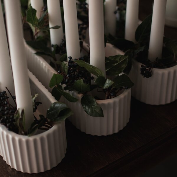 DBKD Adventní svícen Stripe - Shiny White DK212