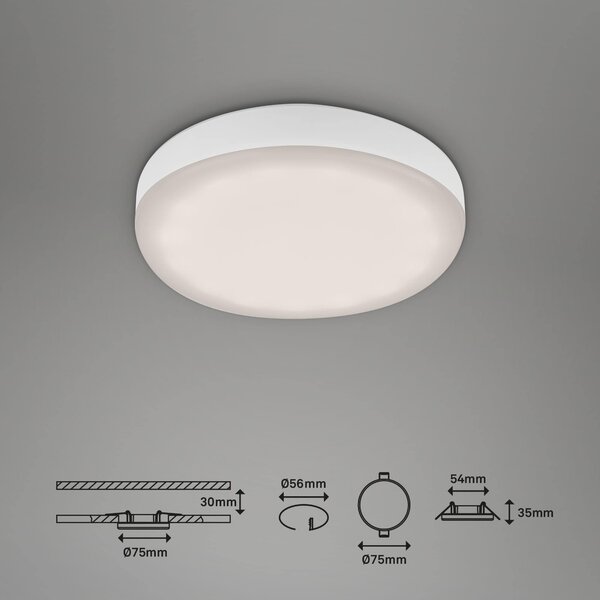 BRI 7061-436 3ks sada LED vestavné svítidlo, pr. 7,5 cm, 3 W, 350 lm, bílé - BRILONER