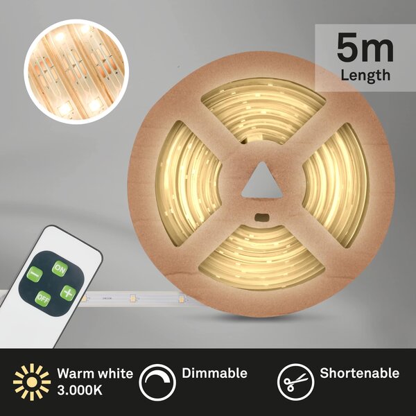 BRILO 2317150 LED pásek, 500 cm, dálkový ovladač, 15W, 240lm - BRILO