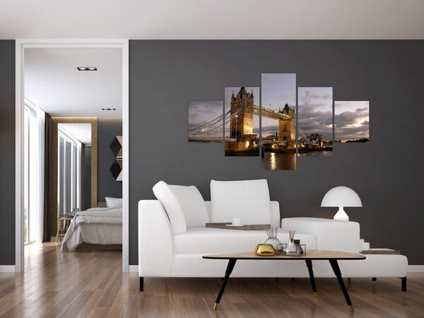 Obraz - Tower Bridge v noci (125x70 cm)