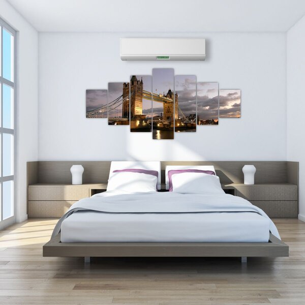 Obraz - Tower Bridge v noci (210x100 cm)