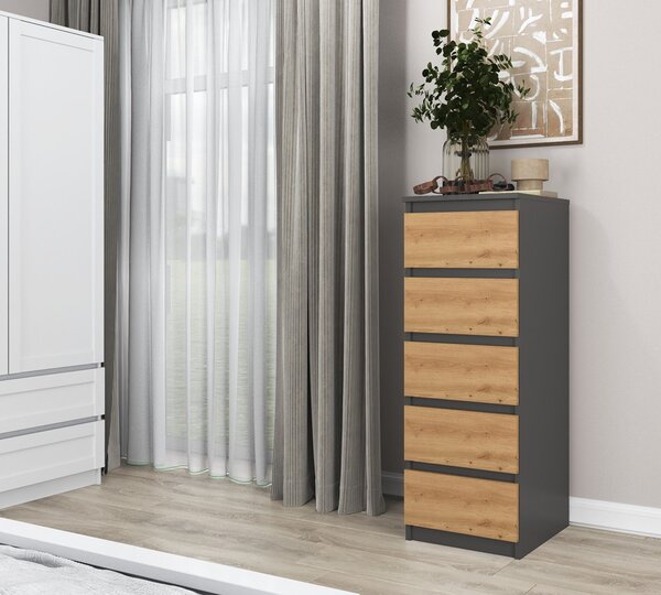 TP Living Komoda MALA W5 antracit/dub artisan