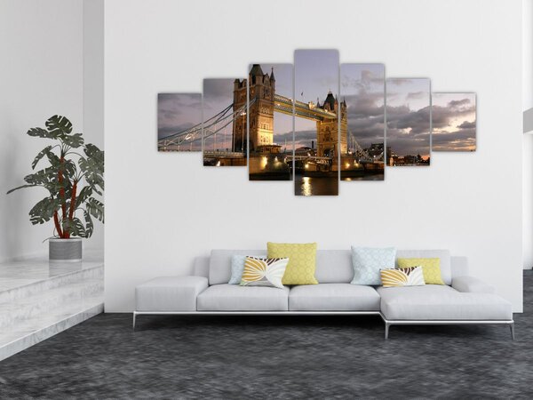 Obraz - Tower Bridge v noci (210x100 cm)
