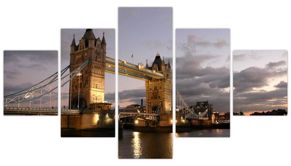 Obraz - Tower Bridge v noci (125x70 cm)