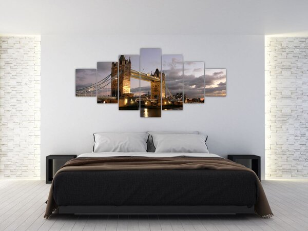 Obraz - Tower Bridge v noci (210x100 cm)