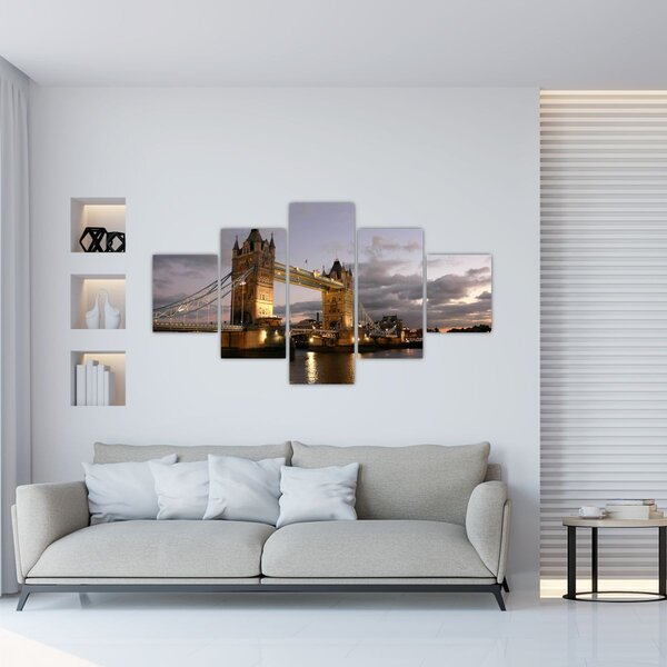 Obraz - Tower Bridge v noci (125x70 cm)